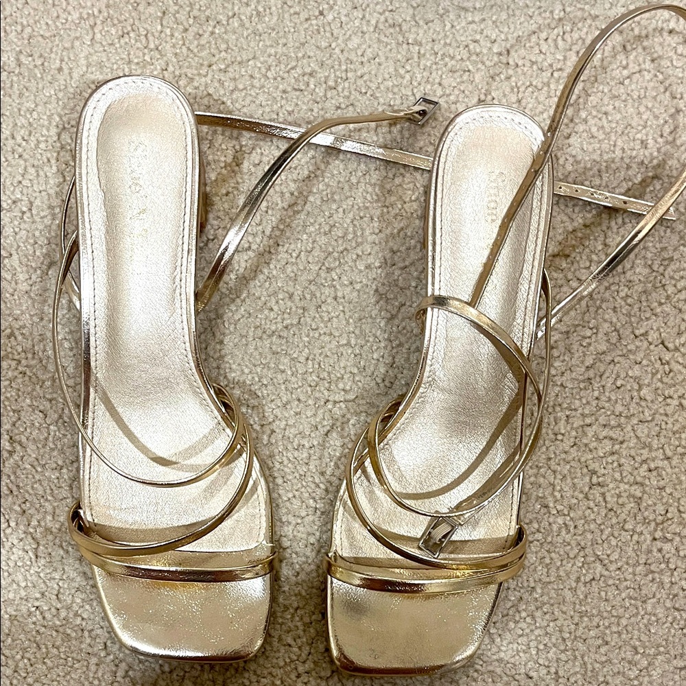 Gold Strappy Heels
